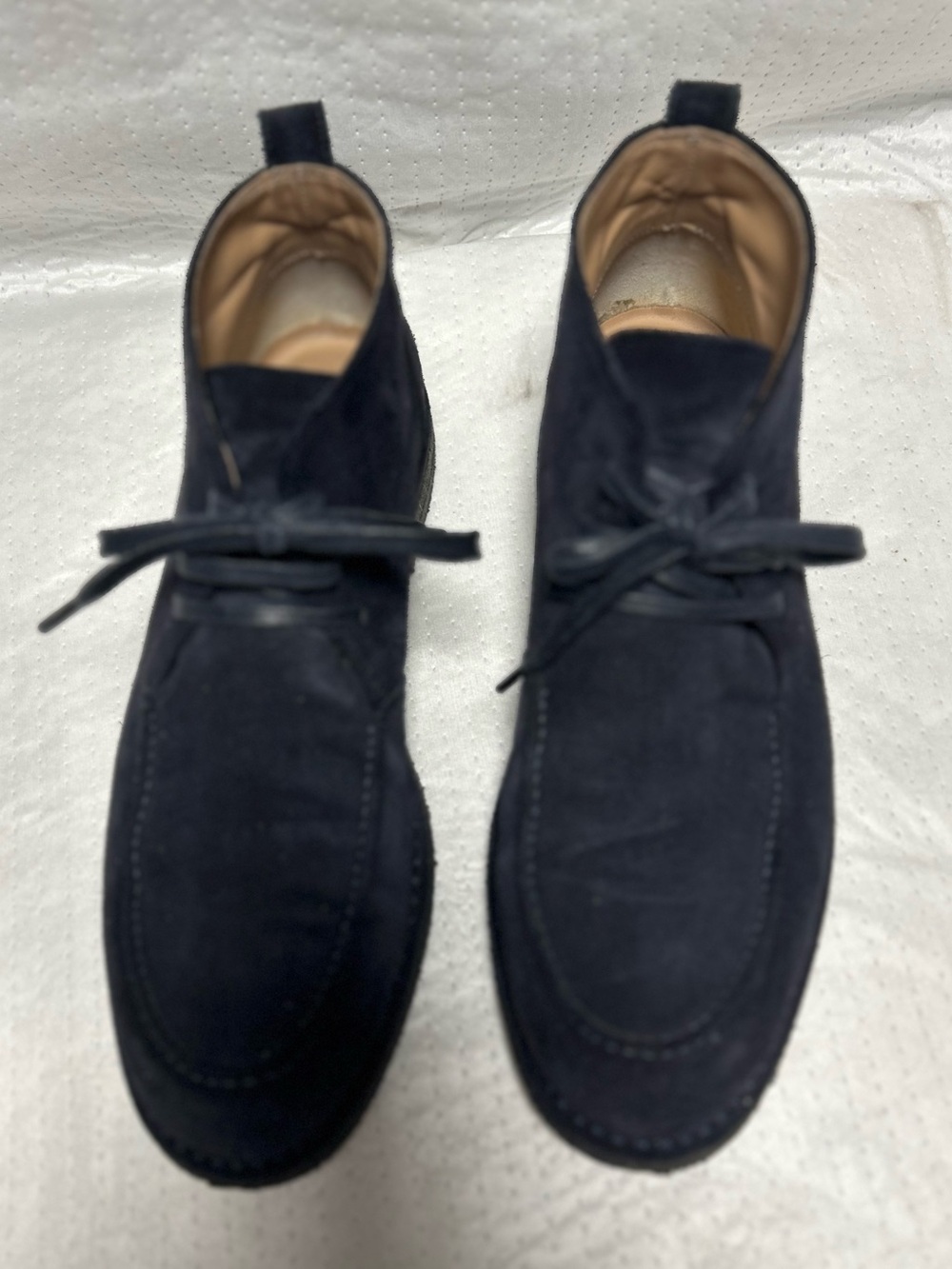 Men's Vince Navy Suede Chukka Boots - Picture 2 of 11